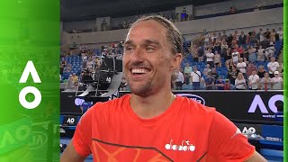 Alexandr Dolgopolov on court interview  Australian Open 2018 [upl. by Aohsoj]