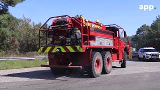 NJ wildfire burns hundreds of acres [upl. by Tteve]