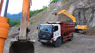 Excavator Drilling Rig Blasting The Rock On The Quarry [upl. by Pisano]