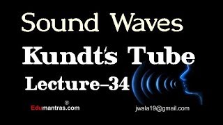 Sound Waves Lecture34   Kundts Tube Experiment [upl. by Bryner]