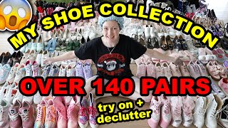 MY INSANE SHOE COLLECTION 140 Pairs of Shoes 😱 Declutter my HUGE Shoe Collection 2022 [upl. by Queston]