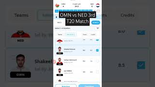 OMN vs NED 3RD T20 MATCH PREDICTION cricket fantasy OMNVSNED shorts omn vs NED cricket match [upl. by Romano]