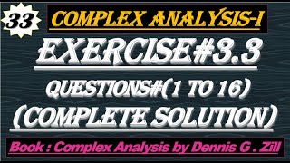 Lec33Exercise33 complete SolutionComplex Analysis by Dennis G Zill [upl. by Stace]