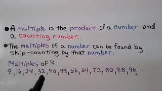 4th Grade Math 54 Factors amp Multiples [upl. by Nehcterg]