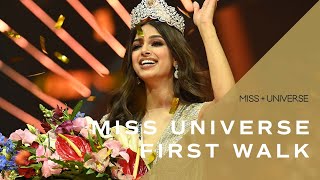 Indias Harnaaz Sandhus FIRST WALK as 70th MISS UNIVERSE  Miss Universe [upl. by Nauqes670]