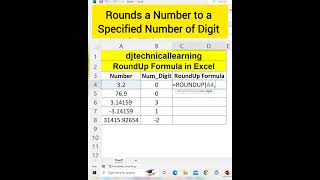 RoundUp Formula in Excel  RoundUp Function in Excel  roundup round microsoftexcel excel tips [upl. by Ahsenad]