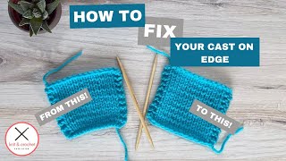 How To Fix Your Cast On Edge  Fixing a Too Tight Cast On Edge In Knitting  Beginner Knitting [upl. by Root]