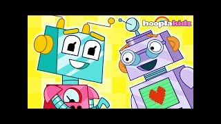 Finger Family Robot Song for Kids  Babies Robot Dance Song  Rebooted by HooplaKidz 🎶🎶🎶 [upl. by Kariv]