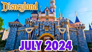 Disneyland Park  July 2024 Walkthrough  Updates Summertime at Disneyland 4K [upl. by Averyl]