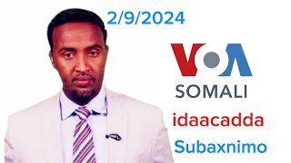 Voa Somali Radio Idaacada Subaxnimo 292024 voasomali warka wararka warkamaanta Voasomali [upl. by Tevis]