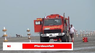 Feuerwehr Cuxhaven im Einsatz beim Duhner Wattrennen Reitunfall [upl. by Kciv]