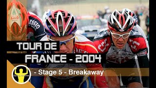 Tour de France 2004  Stage 5  Jakob Piil Stuart OGrady Thomas Voeckler [upl. by El262]