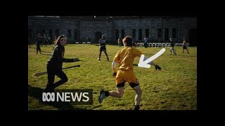 The golden snitch in reallife quidditch  ABC News [upl. by Clite414]