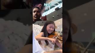 A 10year old violin prodigy plays Vivaldi Summer with me and SHOCKS the whole Airport violinist [upl. by Er991]