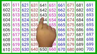 601 to 700 numbers  Counting video 601 to 700 in english  Ginti video 600 to 700 [upl. by Ataliah]