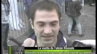 Clip vuelta quotFitoquot Rinaudo a Gimnasia  2772015 [upl. by Harrak656]