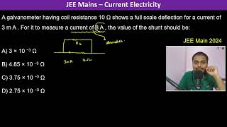 A galvanometer having coil resistance 10 Ω shows a full scale deflection for a current of 3 m A [upl. by Jerman]