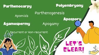 NEET  Apogamy Apospory Agamospermy Polyembryony Parthenocarpy  Clear the confusion neet biology [upl. by Massab]