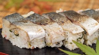 Pressed Sushi with Seared Marinated Mackerel Recipe Shime Saba Oshizushi  Cooking with Dog [upl. by Lord]