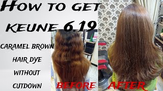 how to do keune 619 hair color without cutdownhoney brown hair dyelight brown hair dye keune619 [upl. by Latoye]