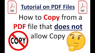 Tutorial  How to copy from a PDF file that does not allow copy  Not able to copy from PDF [upl. by Nesbitt314]