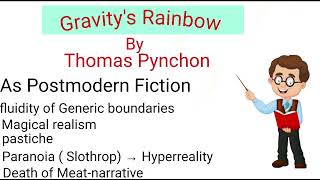 gravitys rainbow gravitys rainbow as a Postmodern fiction postmodern elements in gravitys rainb [upl. by Maghutte165]