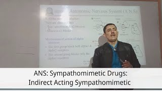 3 ANS Indirect Sympathomimetic Amphetamine Ephedrine Cocaine Pseudoephedrine [upl. by Lexa843]