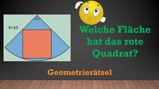 Kannst du dieses Rätsel lösen Wie groß ist das rote Quadrat Matherätsel  Geometrierätsel [upl. by Rehpotsirhk]