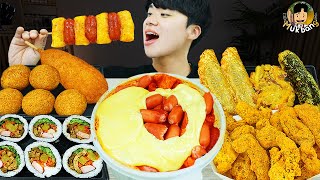 ASMR MUKBANG 직접 만든 대왕 가래떡 떡볶이 김밥 양념 치킨먹방 amp 레시피 FIRE NOODLES AND Tteokbokki EATING SOUND [upl. by Cortie]