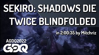 AGDQ 2022 Blindfolded Sekiro Speedrun in 20035 [upl. by Aratak]