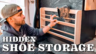 Building a HIDDEN Shoe Storage In Our Camper Van [upl. by Ativla]