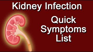 Kidney Infection  Quick Symptoms List [upl. by Erdna]