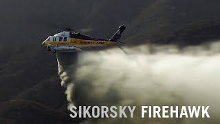 Sikorsky Firehawk Helicopter Fights Flames in Los Angeles County California – AIN [upl. by Maryjo19]