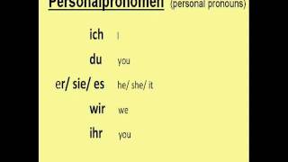 Learn German  1  The german personal pronouns [upl. by Eitsirk621]