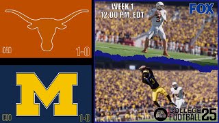 3 Texas at 10 Michigan  Week 2 Simulation  College Football 25 [upl. by Aihsenot344]