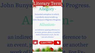 Literary Term Il Allegory and Allusion Ilshorts youtubeshorts short  DEE [upl. by Onivla]