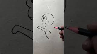 How to draw a monkey with number 3 [upl. by Ecniv462]