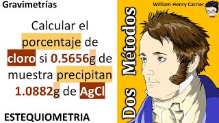 𝐆𝐫𝐚𝐯𝐢𝐦𝐞𝐭𝐫í𝐚 Calcular el porcentaje de cloro si 05656 g de muestra precipitan 10882 g AgCl [upl. by Corel]