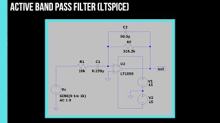 Active Band Pass Filter LTspice [upl. by Odradlig]