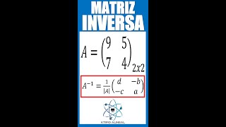 Inversa de una Matriz 2x2 tutorial algebralineal shorts [upl. by Assek730]