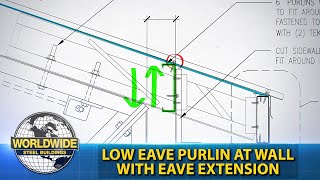 Low Eave Purlin at Wall with Eave Extension  How To DIY Steel Building [upl. by Yeliab]