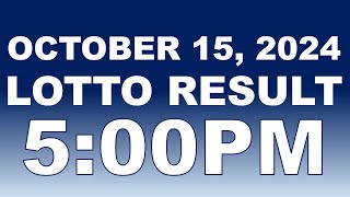 lotto result today 5pm october 15 2024 [upl. by Elatsyrk]