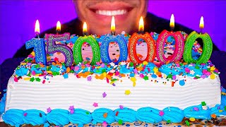 ASMR 15 MILLION SUBSCRIBERS THANK YOU SPECIAL ICE CREAM CAKE MUKBANG BIG BITES EATING NO TALKING [upl. by Eastlake]