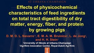 Effects of physicochemical characteristics of ingredients on digestibility of DM amp nutrients by pigs [upl. by Asp240]