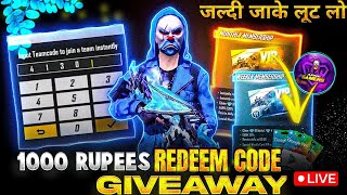 FREE FIRE LIVE GIVEAWAY COUSTOM ROOM  FF LIVE TEAM CODE GIVEAWAY  FF LIVE REDEEM CODE GIVEAWAY FF [upl. by Erinna969]