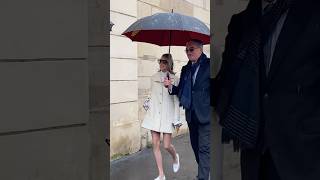 Olivia Palermo leaving the GiambattistaValli Show in Paris 🇫🇷oliviapalermo giambattistavalli [upl. by Ayikat]