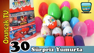 30 Sürpriz Yumurta Oyuncak Açımı  30 Surprise Eggs Unboxing [upl. by Yadrahc]