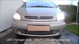 H4 LED kit Cree Headlight 30w 3000lm test Citroen Xsara Picasso [upl. by Aicilf]