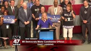 Michigan Democrats make official their slate of candidates [upl. by Lux600]