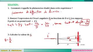 EXERCICE 02 propagation dune onde lumineuse phénomène de diffraction  pour SM SVT PC STM STE [upl. by Ambrosio]
